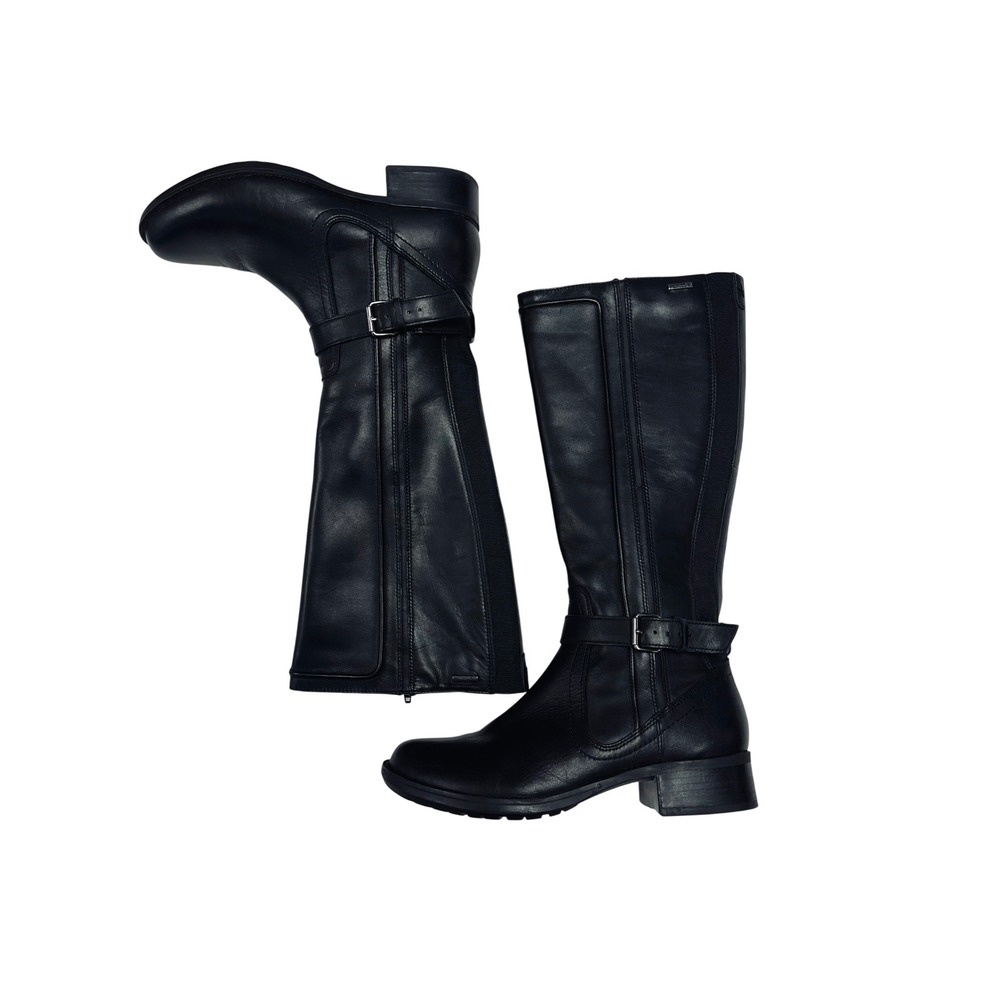 Rockport Waterproof Leather Riding Boots 8 Black Hydro-Shield Equestrian Durable